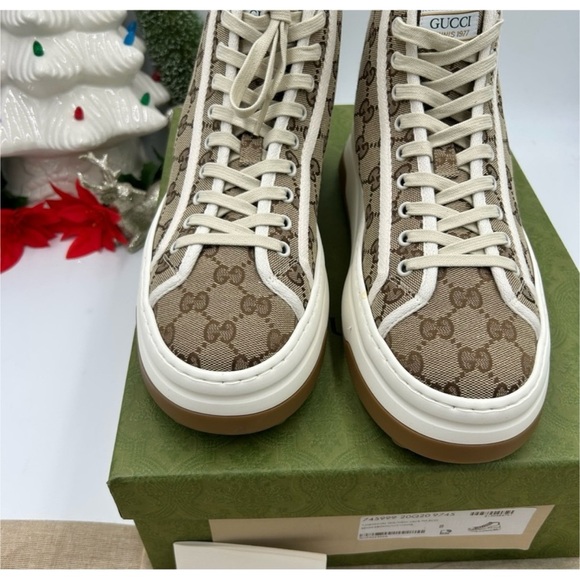 Gucci interlocking G high top sneakers size 8, made in Italy - Picture 2 of 5